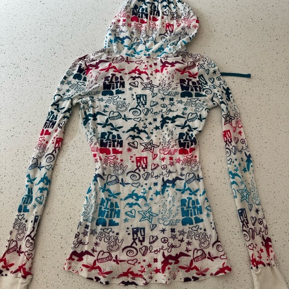 Roxy Red and Blue Graphic Hoodie - Picture 4 of 4
